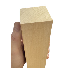 Neatly planed block of basswood (5x5x20 cm, for working or