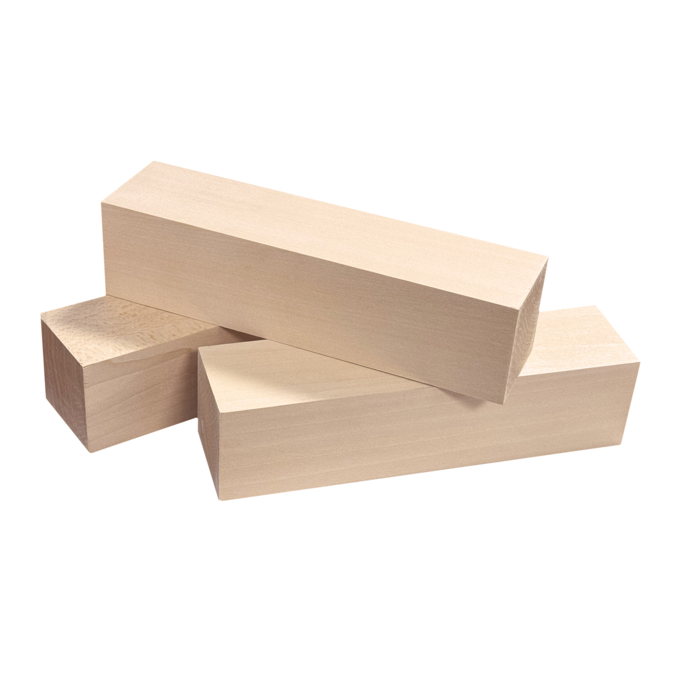 Set of 10 blocks of basswood (5x5x20 cm, for working or playing)