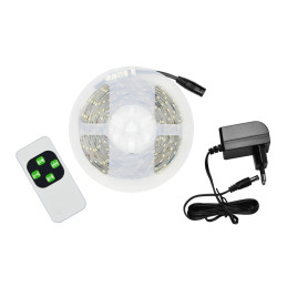 Flexibler LED-Streifen (3 Meter, weißes Licht) mit Adapter und