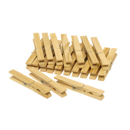 Set van 20 houten wasknijpers (maat: XL, 9.5 cm lengte)