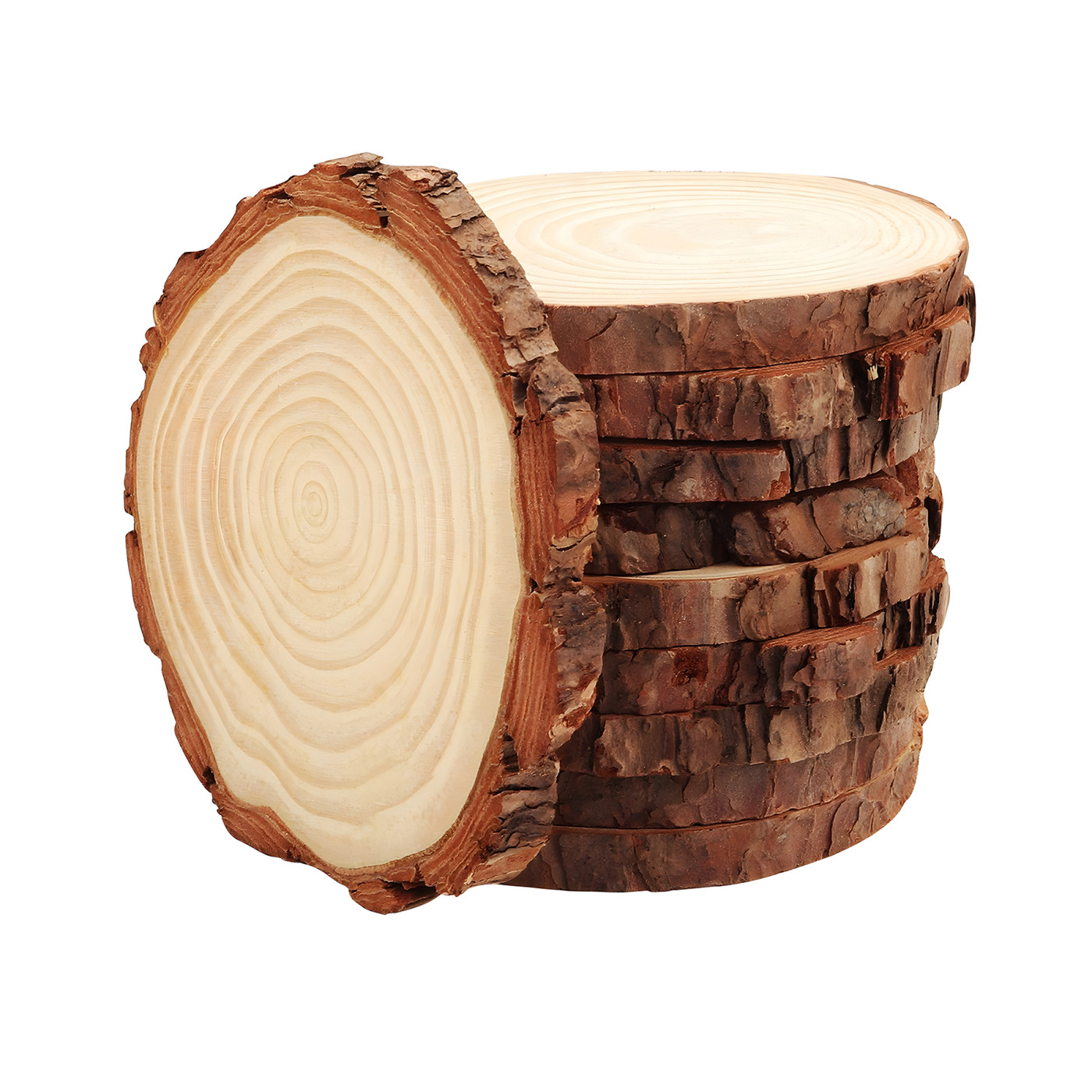 Houten boomschijf met schors (8-9 cm diameter, 1 cm dikte)