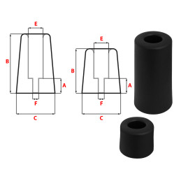 Door buffer, door stopper (4 cm diameter, 5 cm height, black)