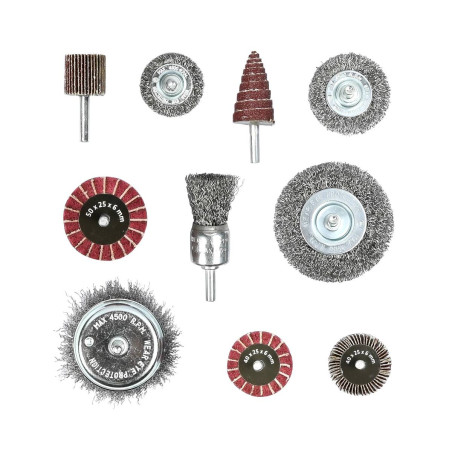 Abrasive and cleaning tool set for drilling machines