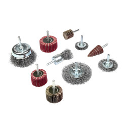 Abrasive and cleaning tool set for drilling machines