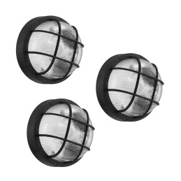 Lot de 3 lampes d'extérieur rondes bullseye (bulleye), noires