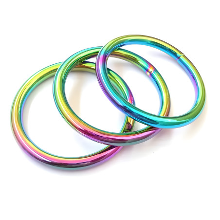 Porte-clés (diamètre 4x38 mm, couleur pétrole/arc-en-ciel)