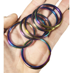 Porte-clés (diamètre 4x38 mm, couleur pétrole/arc-en-ciel)