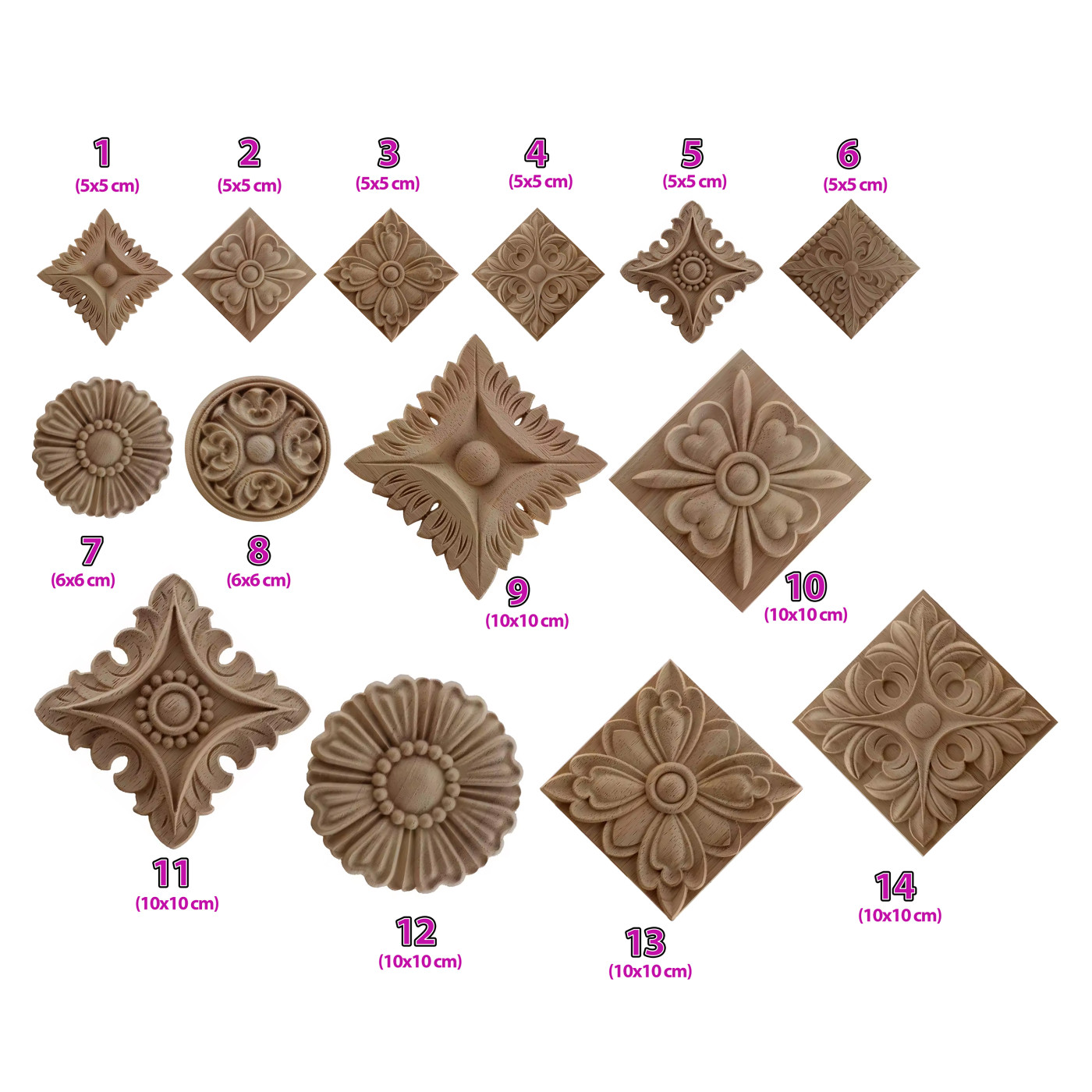 Decoratief houten ornament voor Interieurtoepassingen (model 7