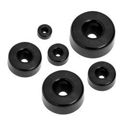 Set of 50 buffers/bumpers (round, 15 mm, black)