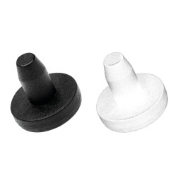 Set of 30 PVC plugs, buffers, bumpers (round, 6.5 mm, black)