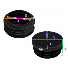 Tappi in plastica (interni, rotondi, 40-43-45, neri)