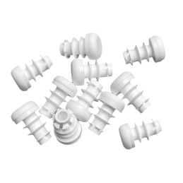 Set of 50 plastic plugs (round, 5-8.5-10, white)