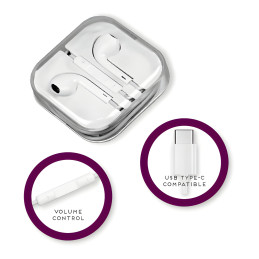 USB-C earbuds (wired, white)