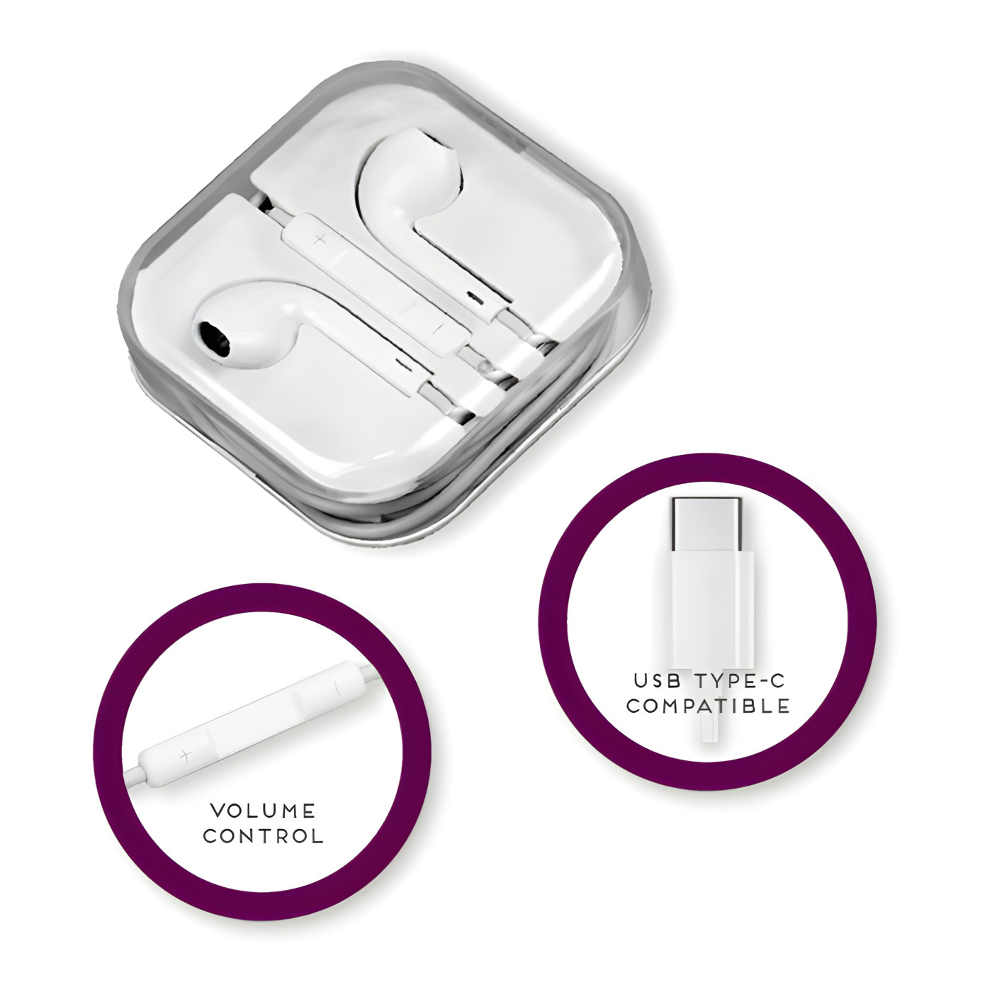 USB-C earbuds (wired, white)