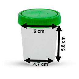 Set of 30 storage cups (125 ml) with green lids