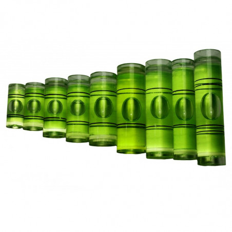 Set of 20 vials for spirit levels (size 8, green)