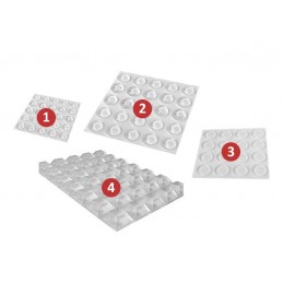 Set of 106 self adhesive buffers (combi-pack: 4 types)