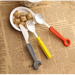 Set di posate per bambini (forchetta, coltello, cucchiaio) - Wood, Tools &  Deco