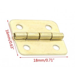 Set of 30 small brass hinges, 18x16 mm - Wood, Tools & Deco