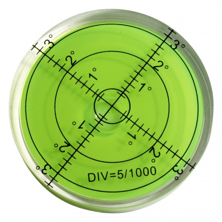 Round bubble level tool 66x11 mm green