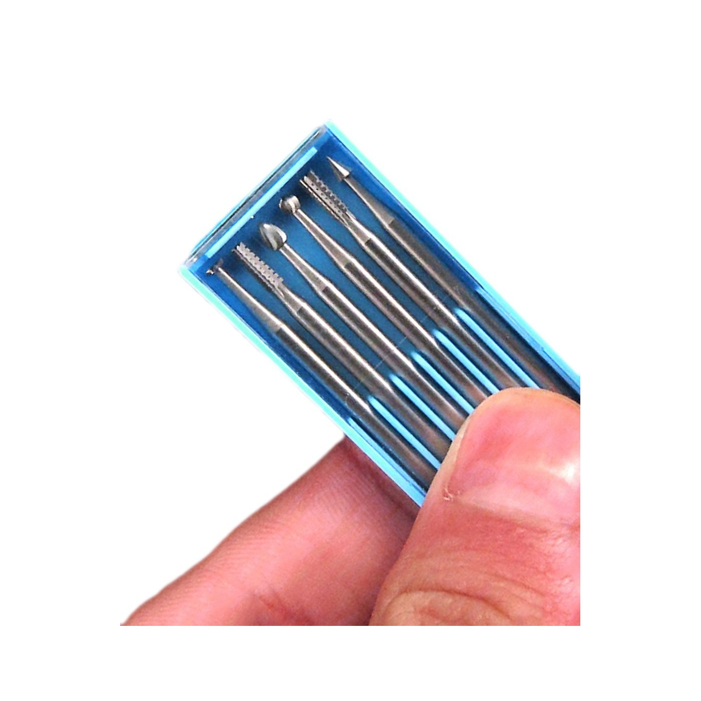 6 HSS mini freesjes, 1.0x40 mm, 2.35 mm schacht