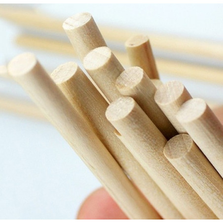 Set of 400 wooden sticks (11 cm long, 5 mm dia, birch wood)