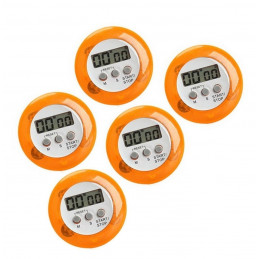 Set van 5 digitale timers, kookwekkers (alarmklok) oranje
