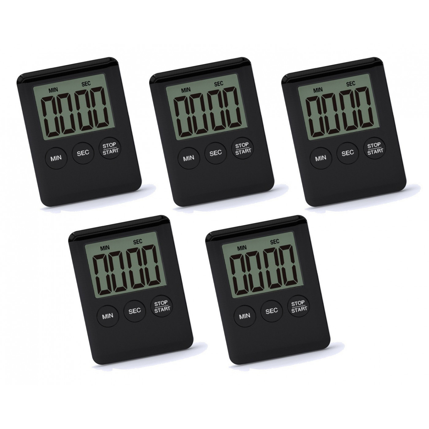 Set of 5 digital kitchen timers, alarm clocks, purple - Wood, Tools & Deco