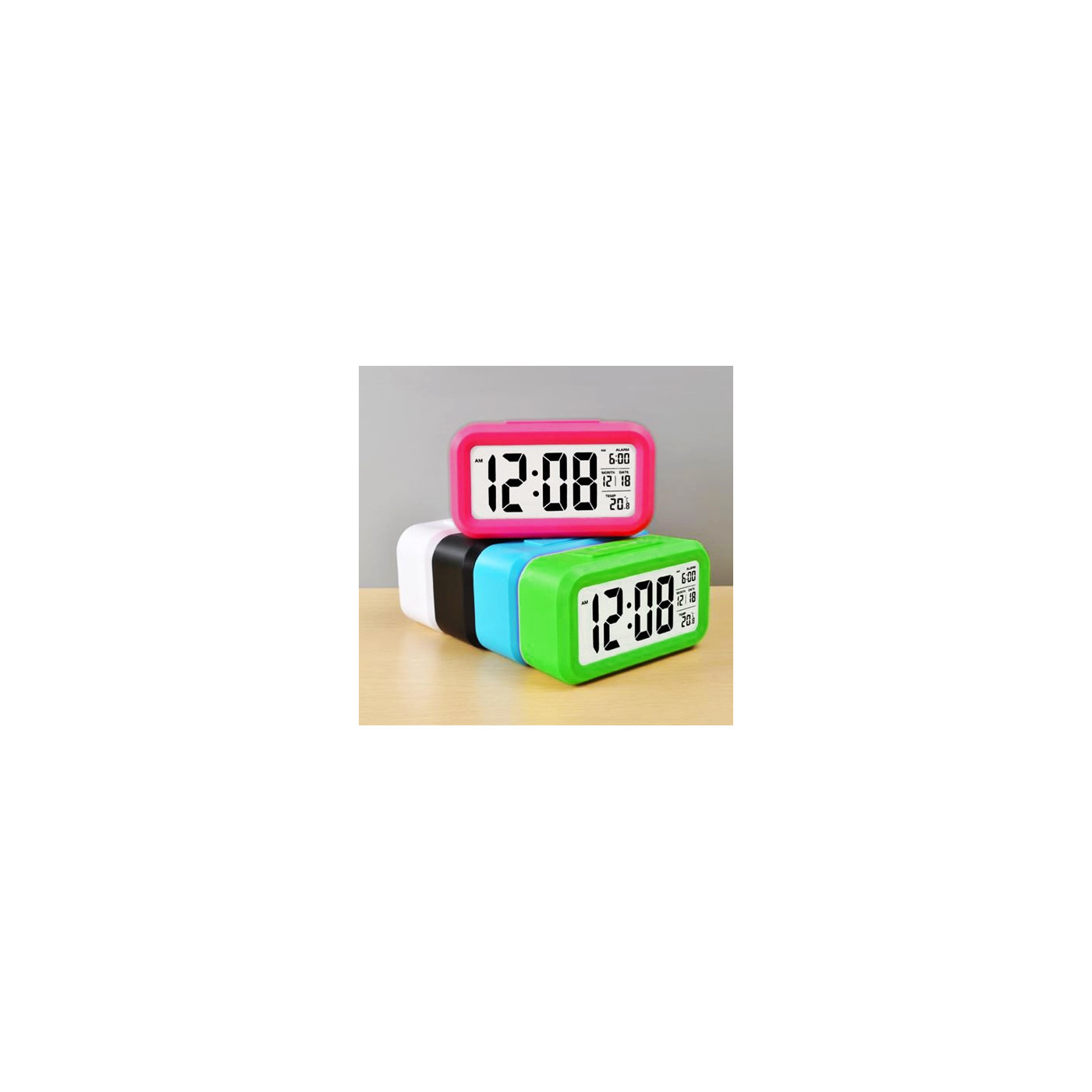 Reloj con alarma en alegre color: negro