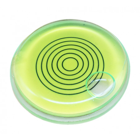Round bubble level tool 66x11 mm green, lines
