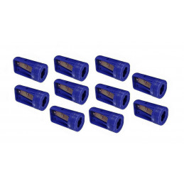 Set of 10 carpenters pencil sharpeners, blue