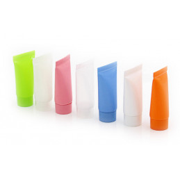 Juego de 50 tubos cosméticos recargables (10 ml, blanco)