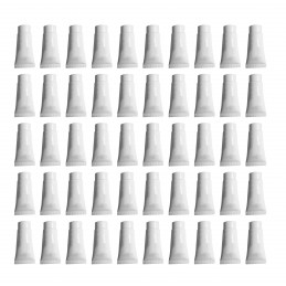 Juego de 50 tubos cosméticos recargables (10 ml, blanco)