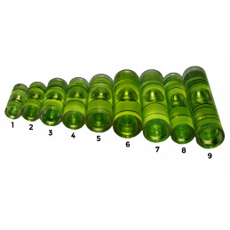 Set van 20 libellen voor waterpas (maat 2, groen)