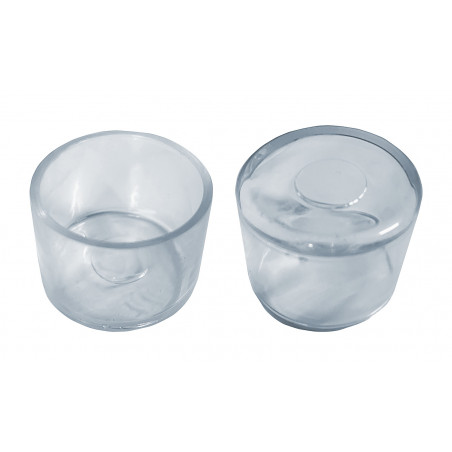 Rubber chair leg cap (38 mm, round, transparent)