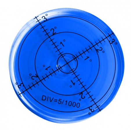 Rundt bobleniveau værktøj 66x11 mm blå