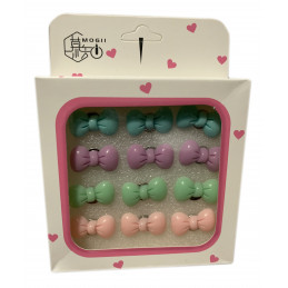 Set of 12 cute thumbtacks in a box (model: bowknots colored)