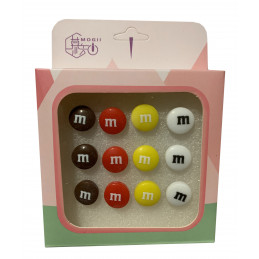 Lot de 12 punaises mignonnes dans des boîtes (modèle: bonbons)