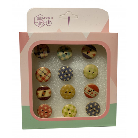 Set of 12 cute thumbtacks in a box (model: small buttons)