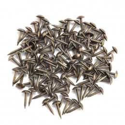 Set of 100 furniture nails (push pins, 6x12 mm, bronze, type 4)