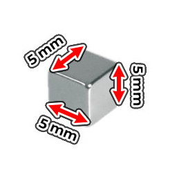 Sada 216 silných magnetů (stříbrná, kostka: 5x5x5 mm)