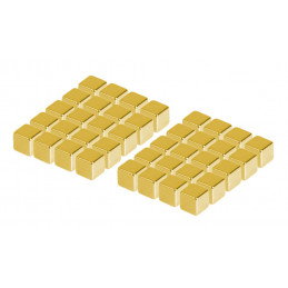 Lot de 216 aimants puissants (doré, cube: 5x5x5 mm)