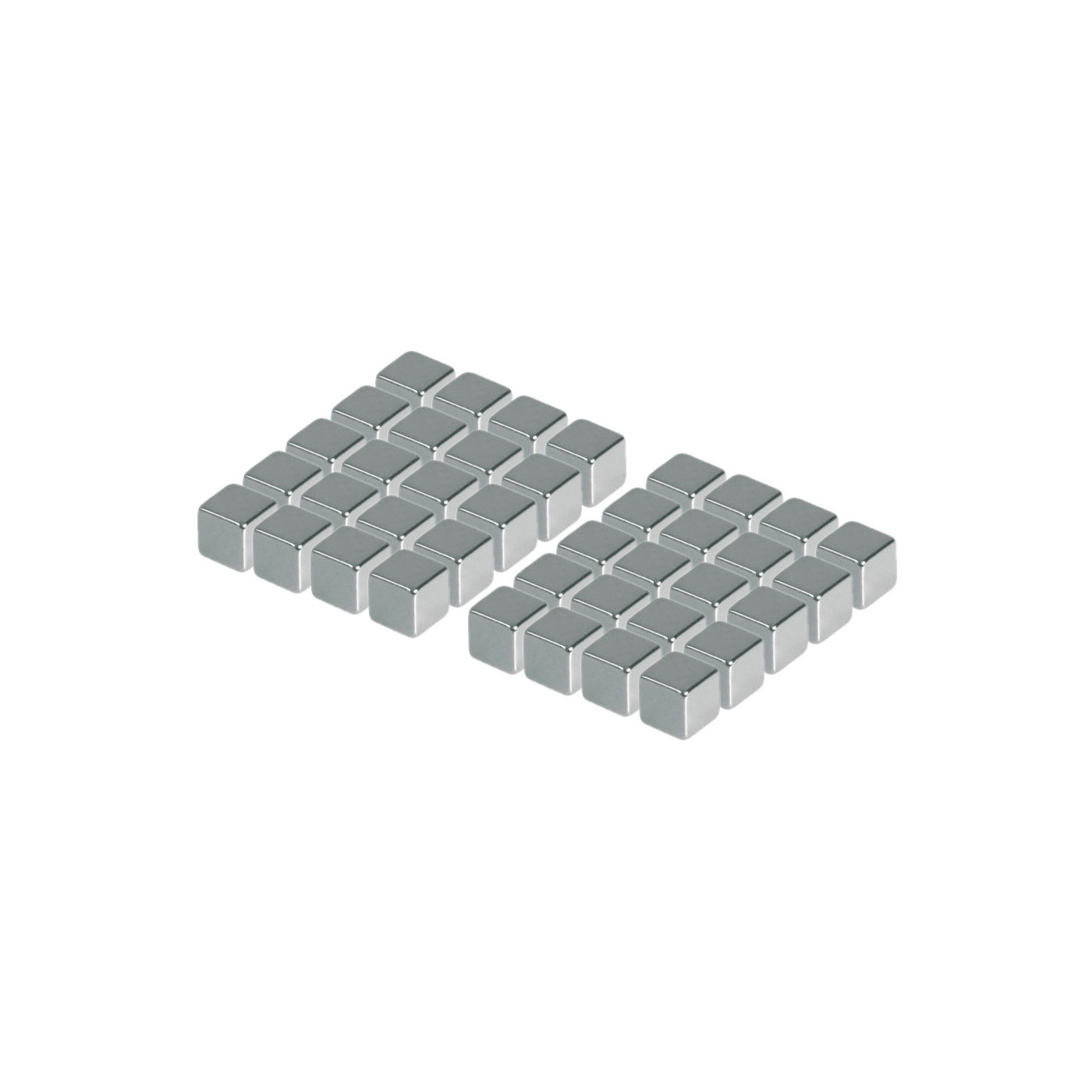 Set of 216 strong magnets (silver, cube: 5x5x5 mm)