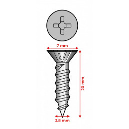 Juego de 10 tornillos metálicos avellanados para resortes de