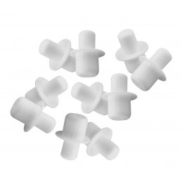 Set of 120 plastic shelf supports (white, 5&6 mm, 15 mm length)
