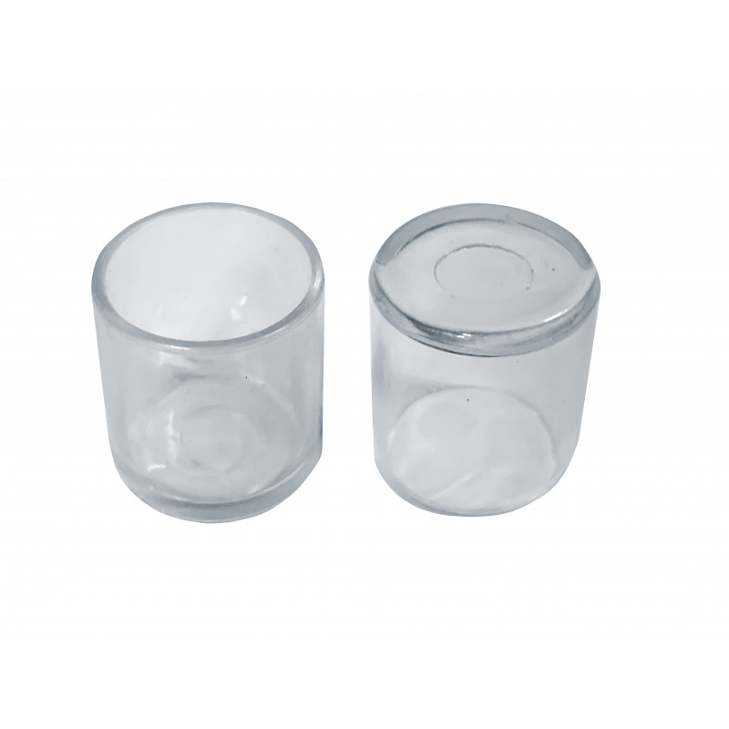 Rubber chair leg cap (16 mm, round, transparent)