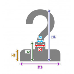Sada 2 magnetických háčků, velikost 8 (průměr 42 mm, 23 kg
