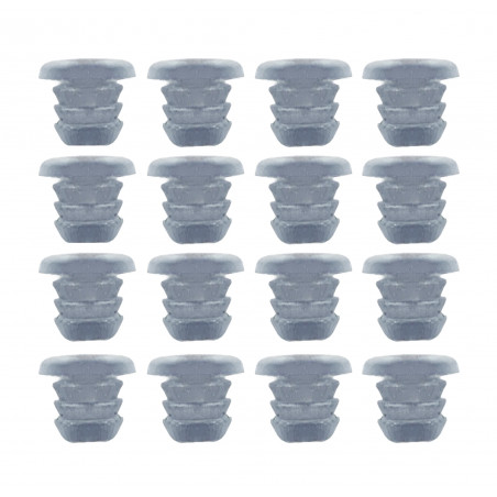 Set von 100 PVC-Stopfen, Puffern, Stoßfängern (Innen, rund, 5,0