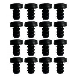 Set of 50 PVC plugs, buffers, bumpers (round, 4.75 mm, black)