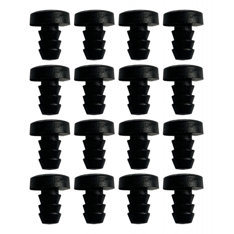 Set von 50 pvc Puffern, Türdämpfern (Typ 2, schwarz, 5 mm)